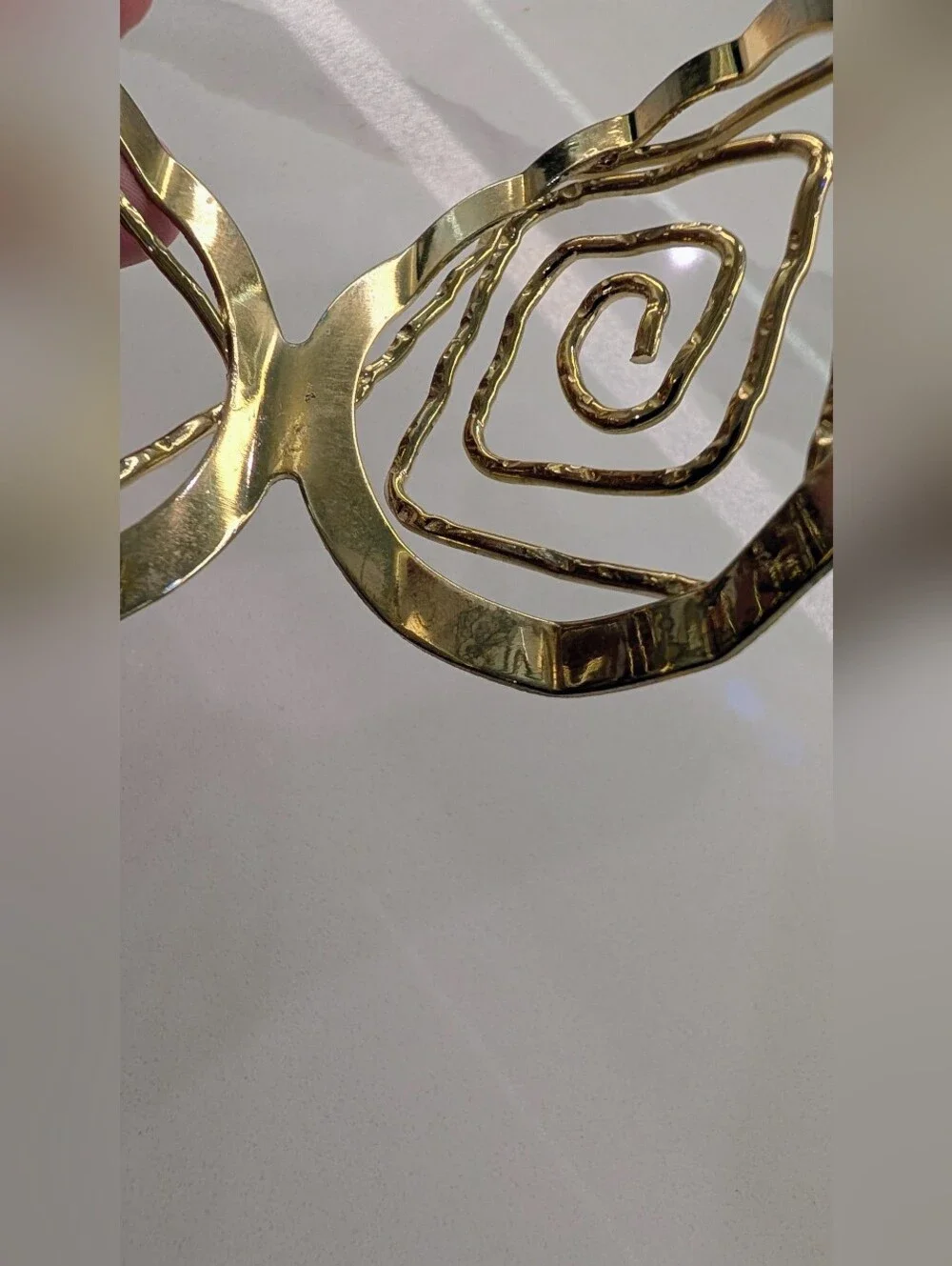 Gold Tone Spiral Cutout Cuff Bracelet - Picture 3 of 5